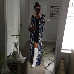 Nasty Gal Velvet Floral Duster